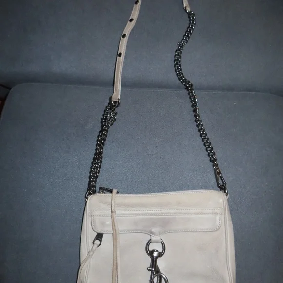 Rebecca Minkoff Gray Crossbody Bag with Chain Strap and Tassels - Picture 3 of 6